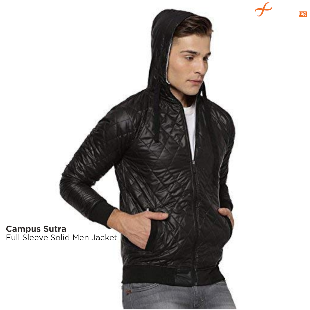 Campus Sutra Full Sleeve Solid Men Jacket-10 Best winter/Quilt jackets for men Amazon