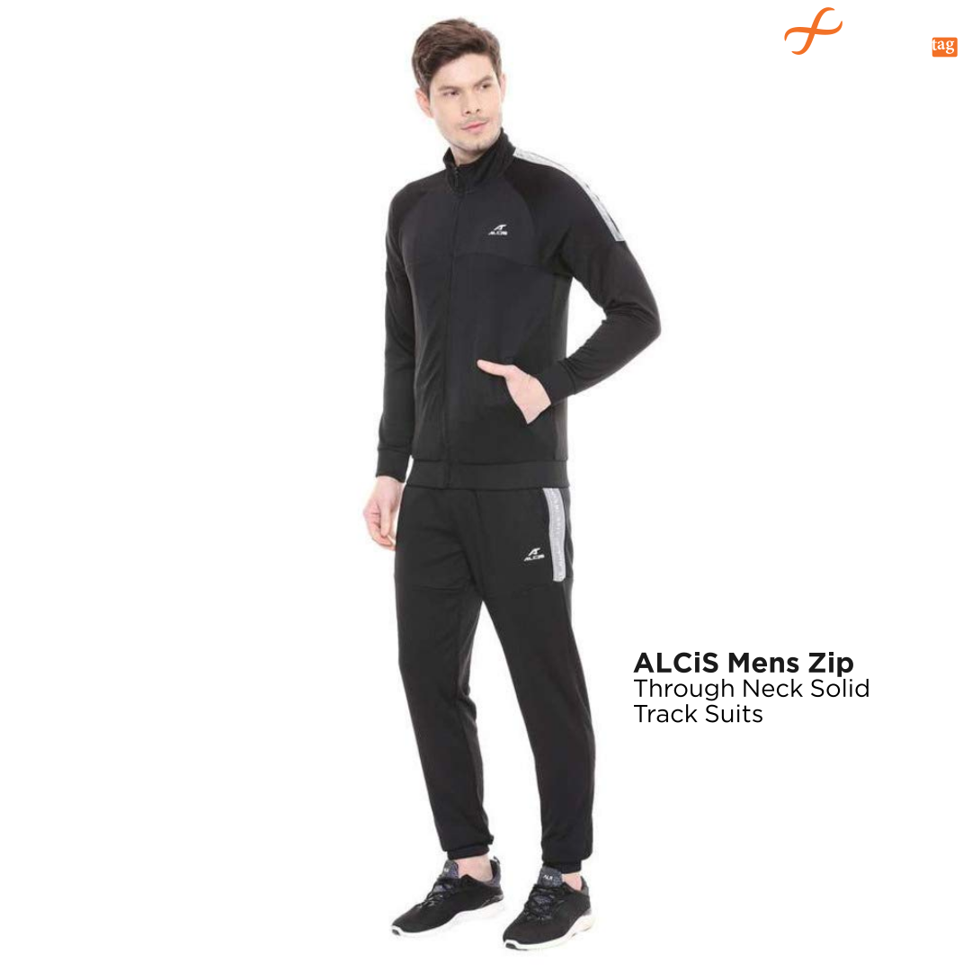 ALCiS Mens Zip Through Neck Solid Track Suits-10 Best tracksuit brands for Men