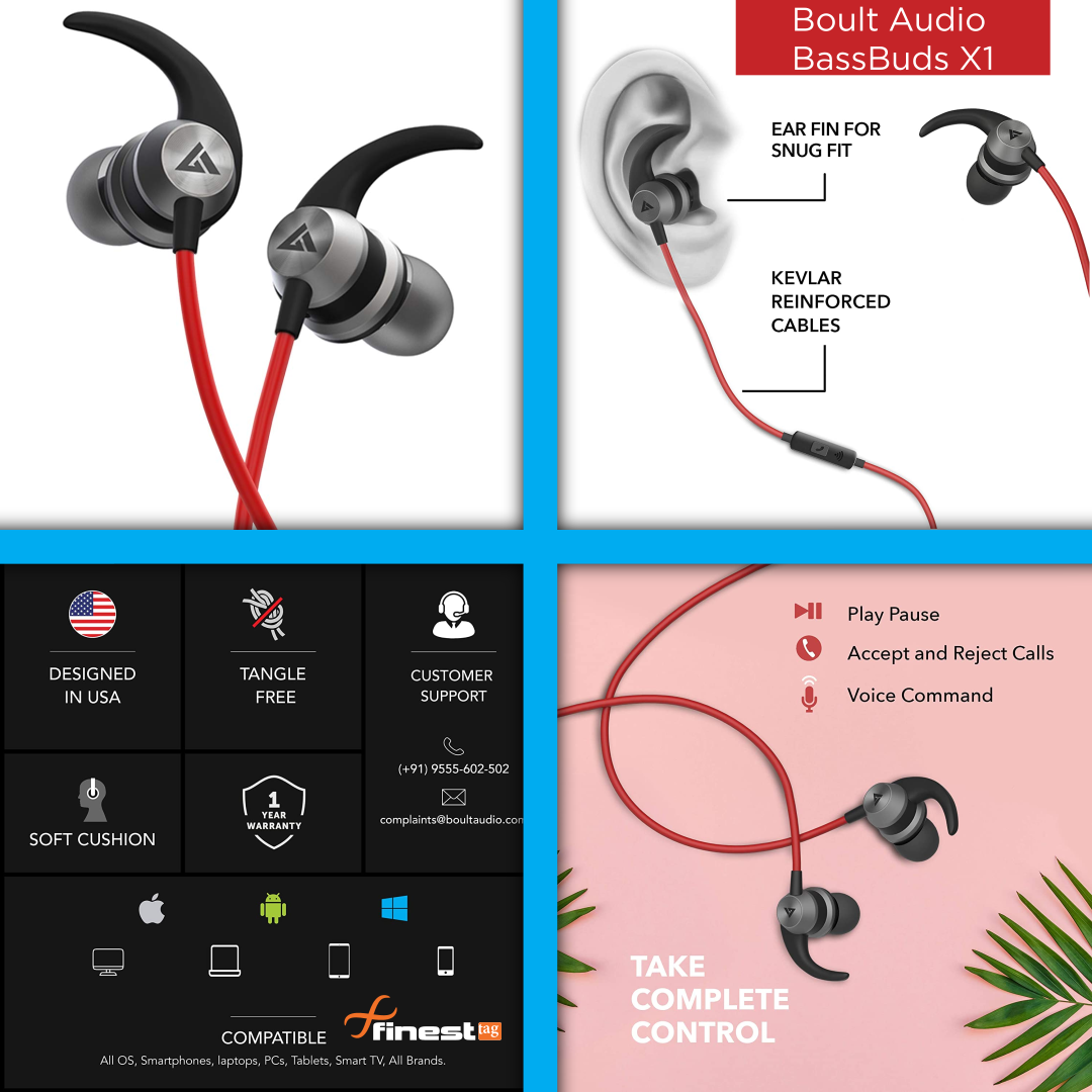 Boult Audio BassBuds X1-best earphones under 500 Rs
