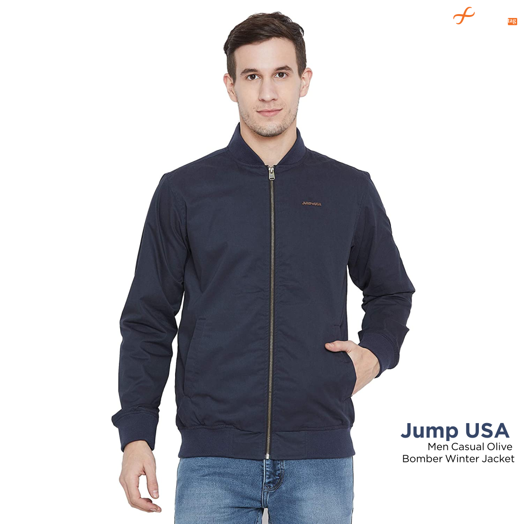 Jump USA Men Casual Olive-10 Best Bomber Jackets for Men 