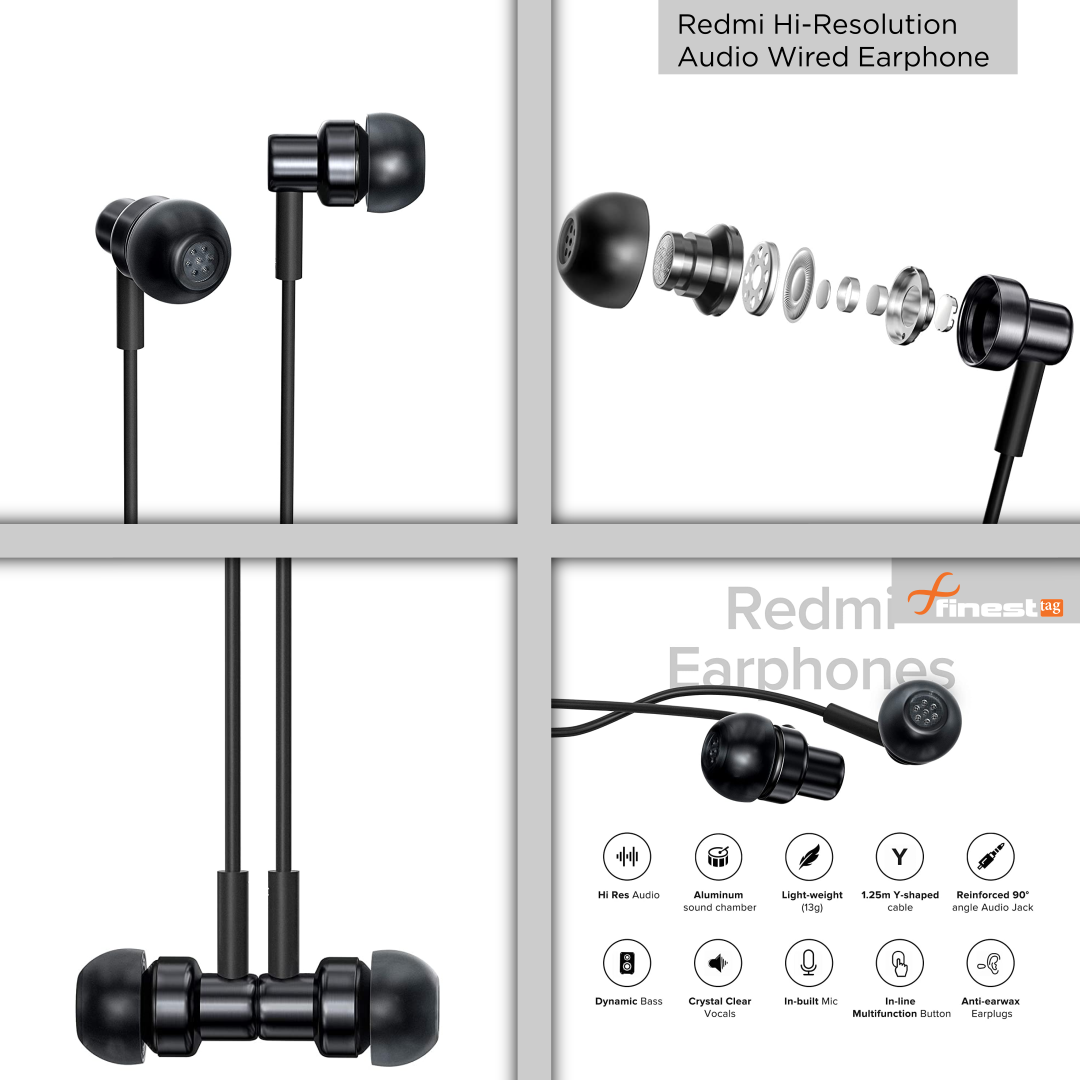 Xiaomi Redmi Hi-Resolution Audio Wired Earphone-best earphones under 500 Rs