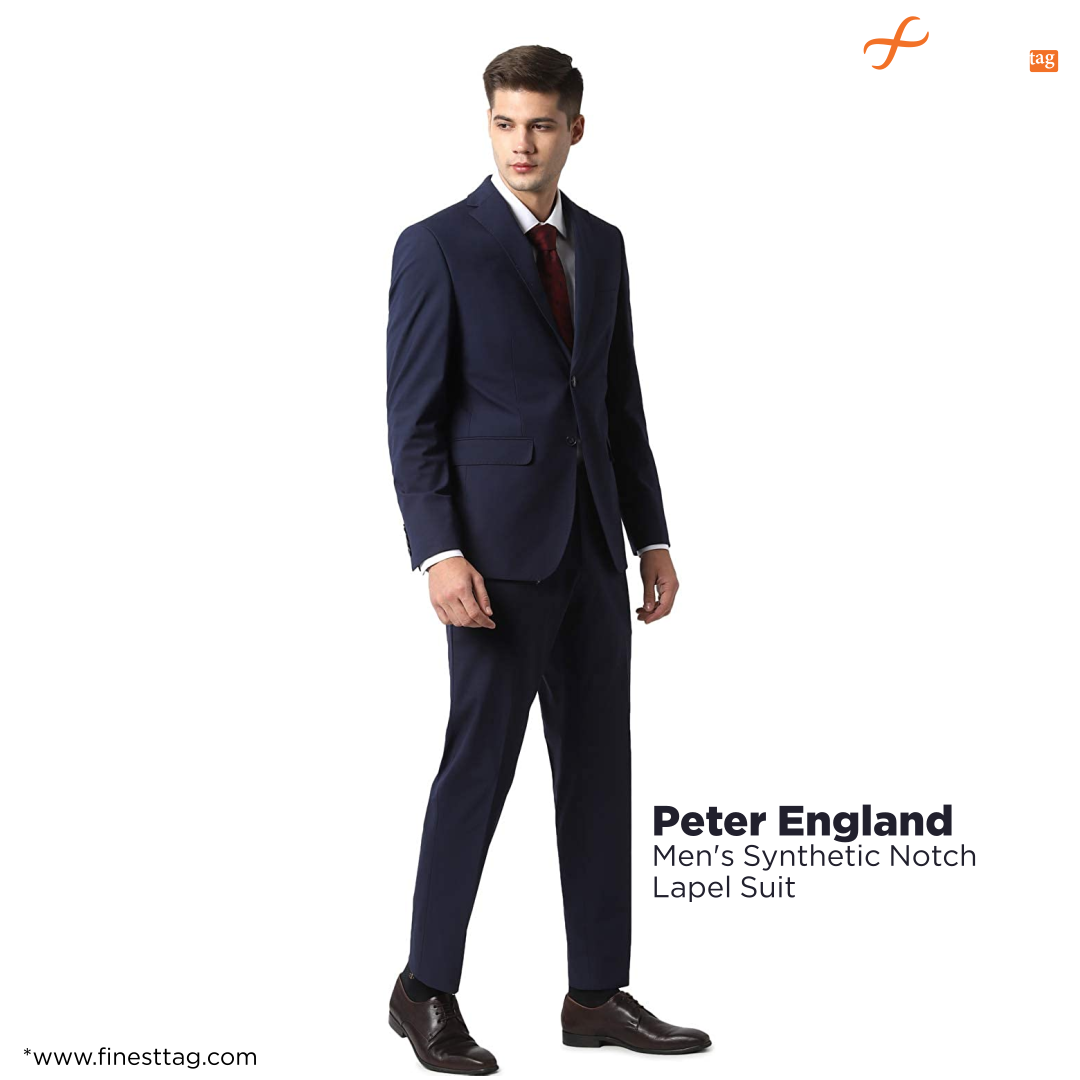 Peter England Men's Synthetic Notch Lapel Suit-Best formal suits for men 2021 | Amazon India