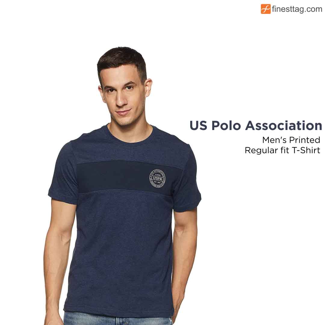 US Polo Association Men's Printed Regular fit T-Shirt--Shirt-round neck t shirts for men