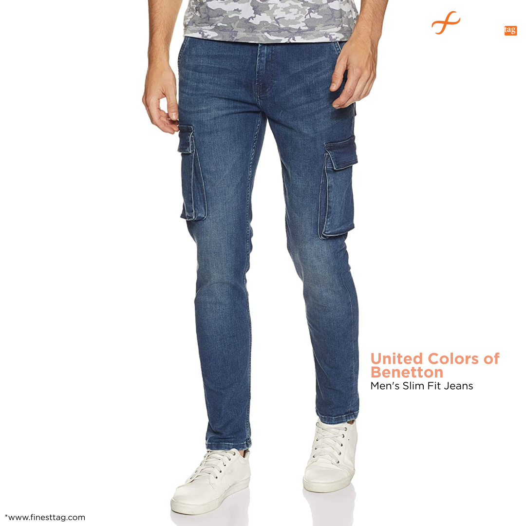 United Colors of Benetton Men's Slim Fit Jeans- 5 best cargo pants for men in India