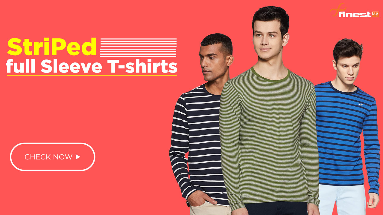 5 best Striped full Sleeve T-shirts for Men @ Best Price in India