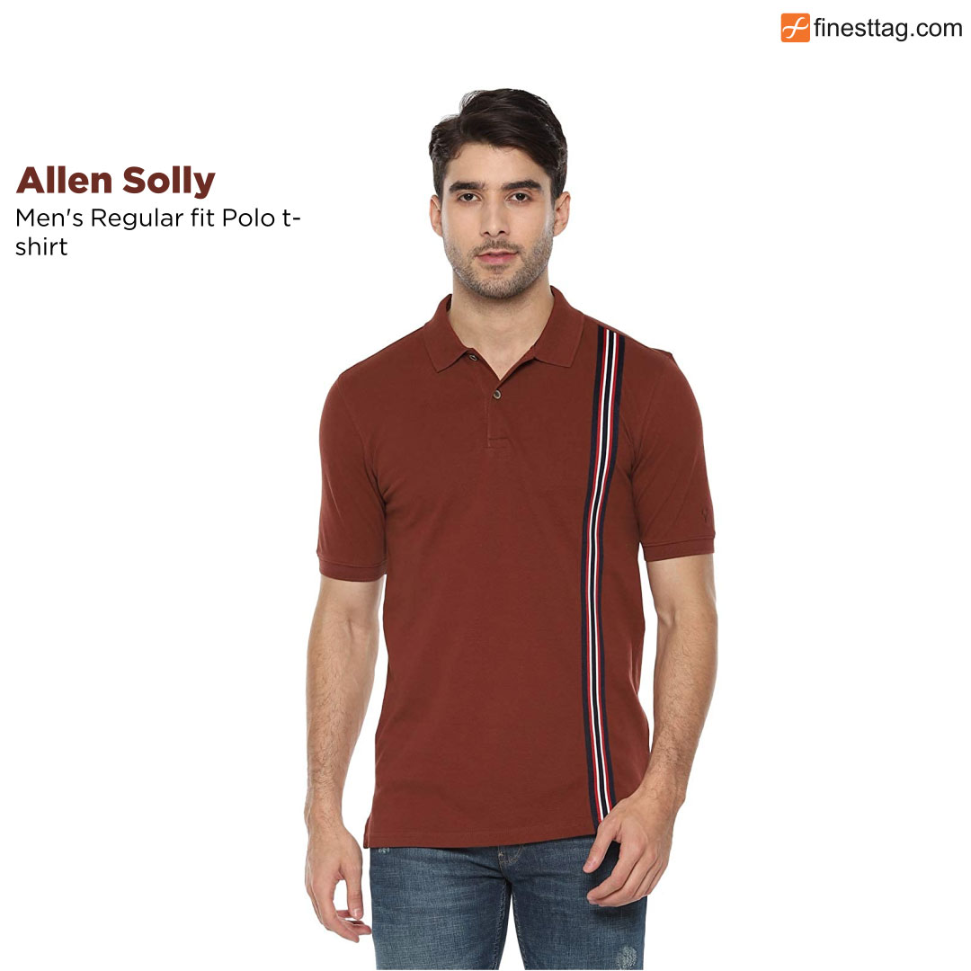 Allen Solly Men's Regular fit Polo t-shirt -5 Best striped polo t-shirts for Men online india