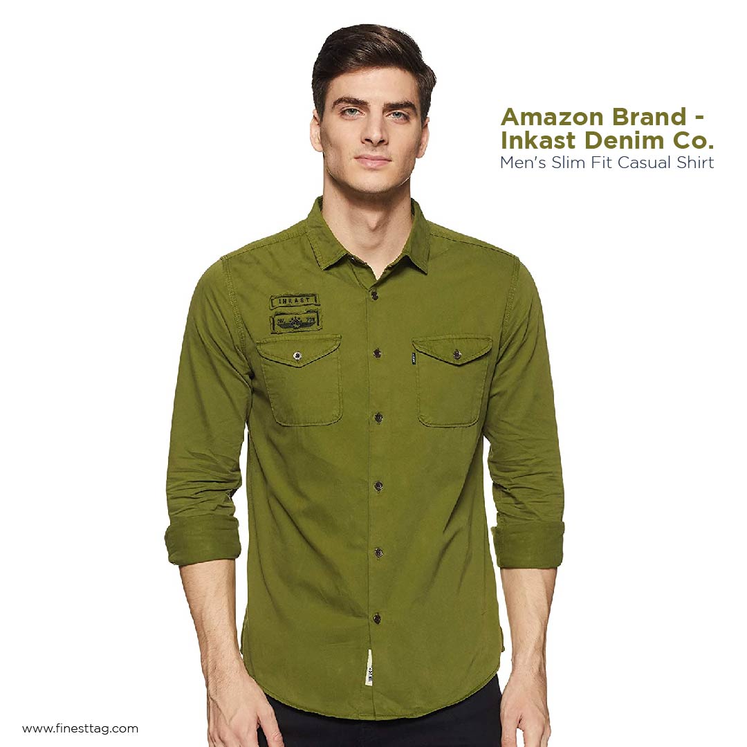 Amazon Brand - Inkast Denim Co. Men's Slim Fit Casual Shirt- 7 Best casual shirts for men Review With Best Price