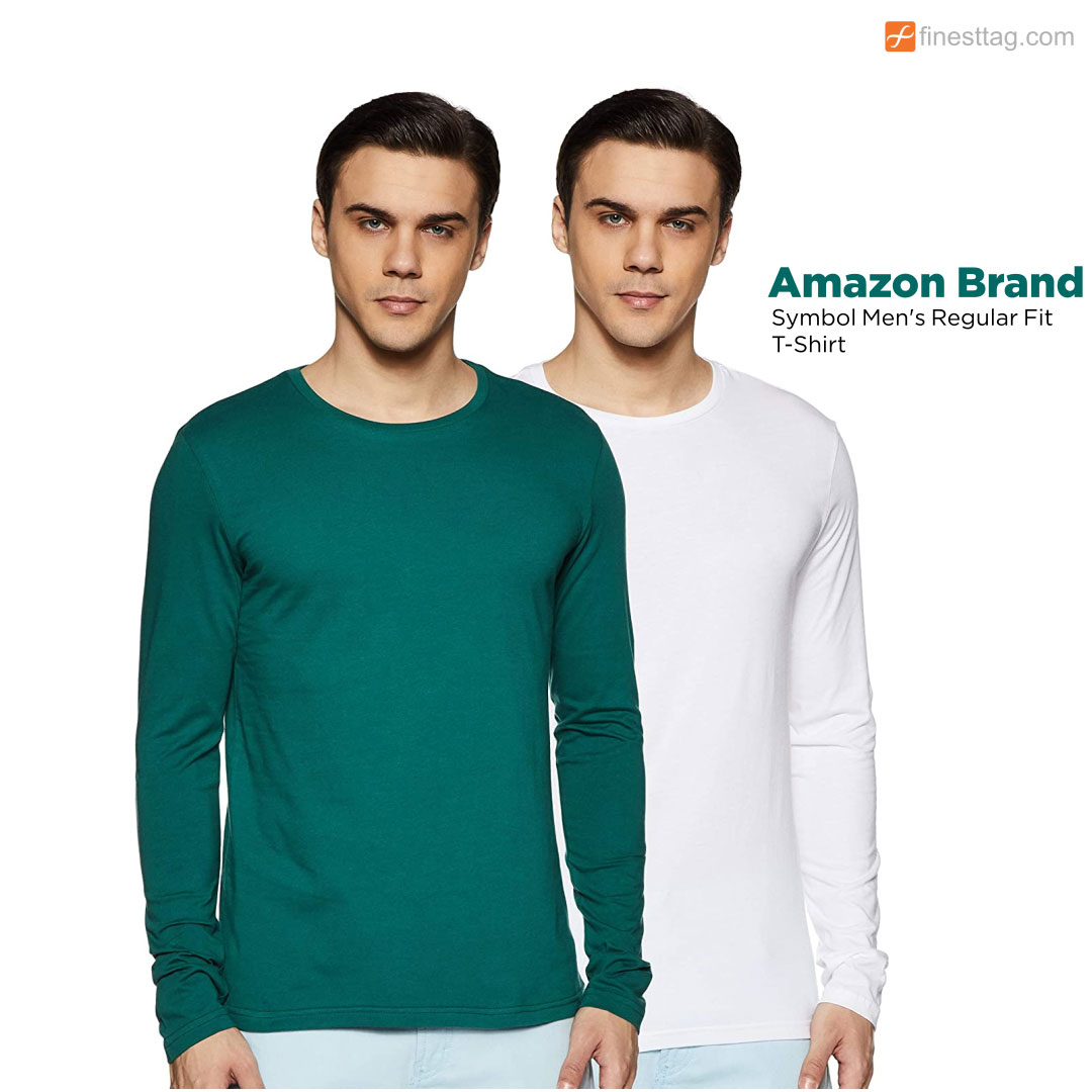 Amazon Brand - Symbol Men's Regular Fit T-Shirt-Full sleeve round neck t-shirts for men