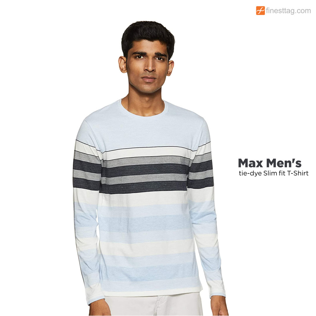 Max Men's tie-dye Slim fit T-Shirt-Full sleeve round neck t-shirts for men