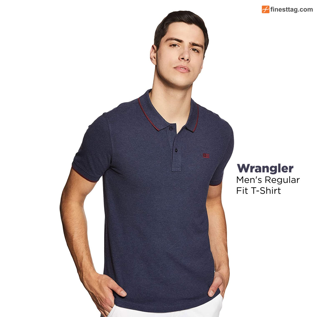 Wrangler Men's Regular Fit T-Shirt-Best polo t shirts for men India