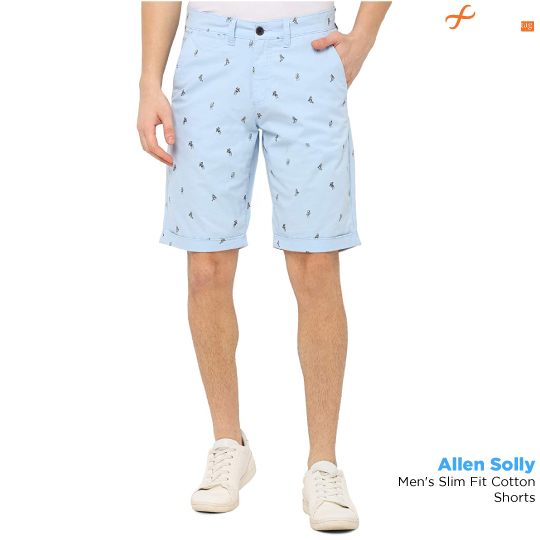 Allen Solly Men's Slim Fit Cotton Shorts-Best Shorts for men in India