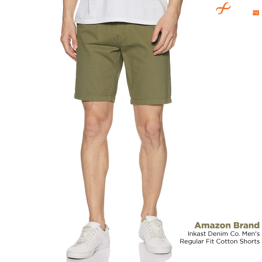 Amazon Brand - Inkast Denim Co. Men's Regular Fit Cotton Shorts-Best Shorts for men in India