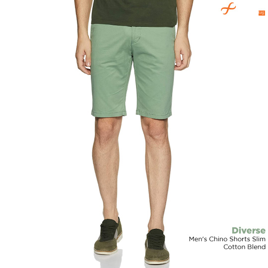 Diverse Men's Chino Shorts Slim Cotton Blend-Best Shorts for men in India