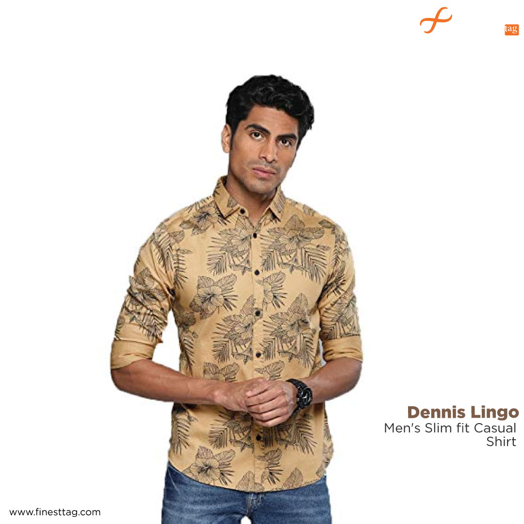 Dennis Lingo Men's Slim fit Casual Shirt-Summer Printed shirts for men online shopping