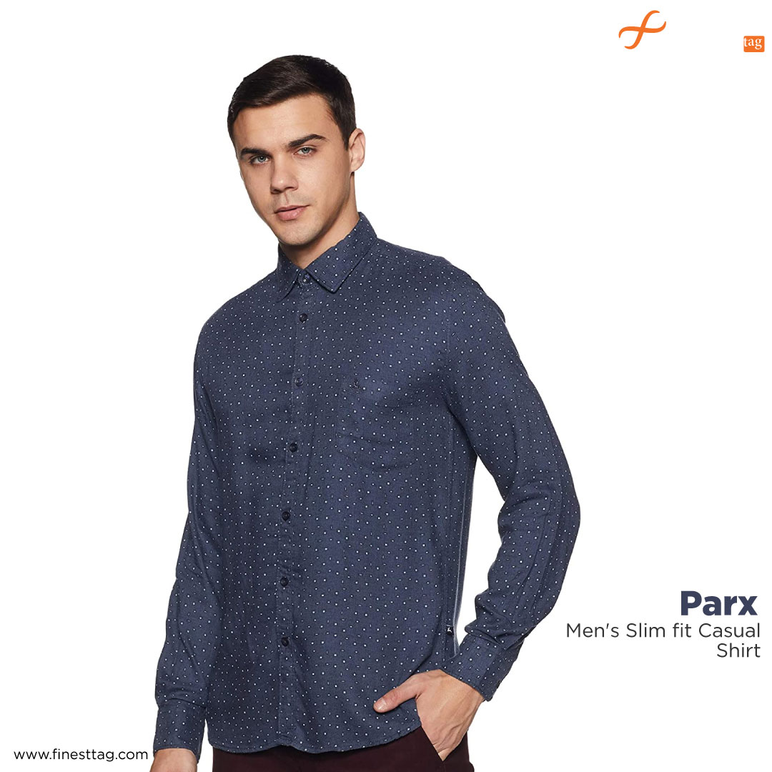 Parx Men's Slim fit Casual Shirt-Summer Printed shirts for men online shopping