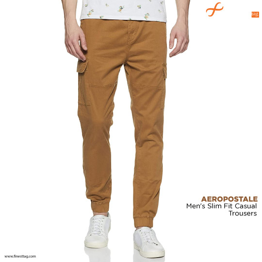 AEROPOSTALE Men's Slim Fit Casual Trousers-Best chino joggers for Men @ Best price in India