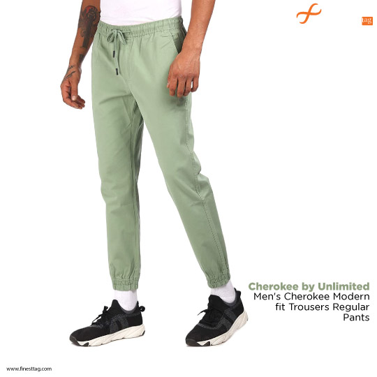 Cherokee by Unlimited Men's Cherokee Modern fit Trousers Regular Pants-Best chino joggers for Men @ Best price in India