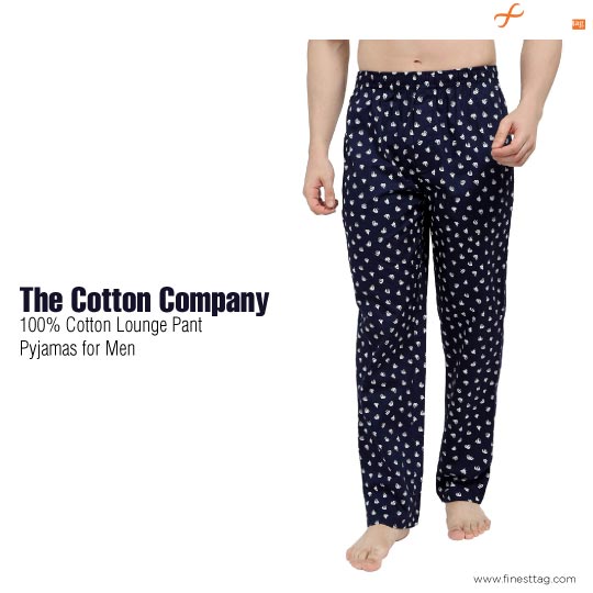 The Cotton Company 100% Cotton Lounge Pant Pyjamas for Men -Best cotton night pants for men (Review) @ Best Price in India