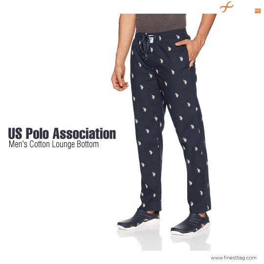 US Polo Association Men's Cotton Lounge Bottom-Best cotton night pants for men (Review) @ Best Price in India
