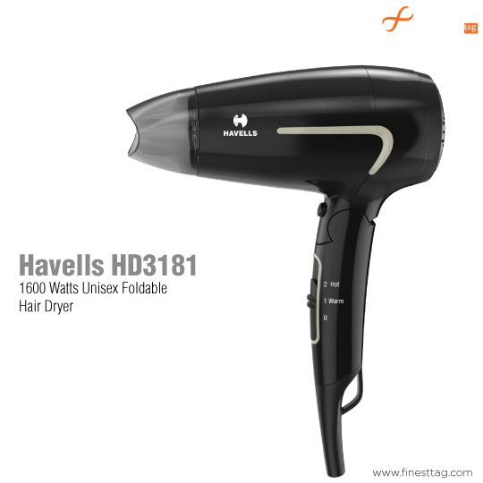 Havells HD3181 1600 Watts Unisex Foldable Hair Dryer-5 Best hair dryer in India- Buying Guide 