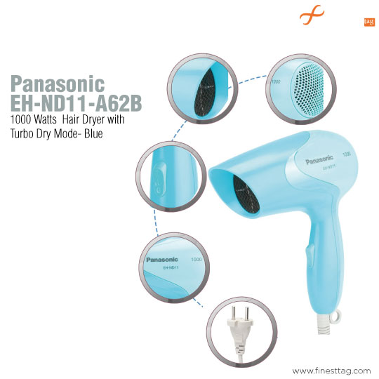Panasonic EH-ND11-A62B 1000 Watts Hair Dryer with Turbo Dry Mode- Blue-5 Best hair dryer in India- Buying Guide 